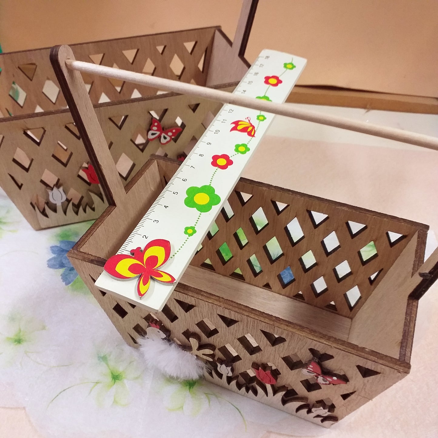 quanto è profondo il kit packaging gallo gallina cestino legno contenitori recinto staccionata fiori fai da te idea regalo pasquale confezione vetrina allestimento bomboniere