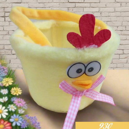 forma pulcino gallina borsa shopper regalo cestino porta uovo feltro giallo ciniglia fai da te pasquale per confezione ovetti fiori dolci pasticceria vetrinistica packaging idee gadget souvenir gioielleria erboristeria