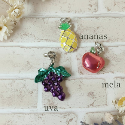 frutta uva mela ananas charms di metallo smaltati ciondoli per collane e pendenti bracciali simil-dodo