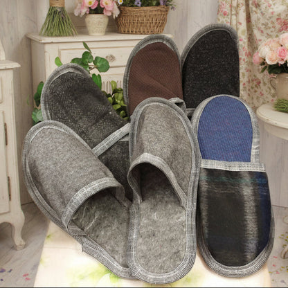 taglia grande uomo grigio nero blu marrone ciabatte La Briantina casa ospiti viaggio stoffa pezza feltro tessuto pannolenci pianelle moquette fai da te decorare applicazione cucito creativo