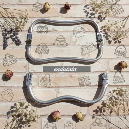 ondulata ad emme chiusura molla scatto ad arco a scomparsa clic clac per clutch bag crochet pochette borse uncinetto da cerimonia in fettuccia