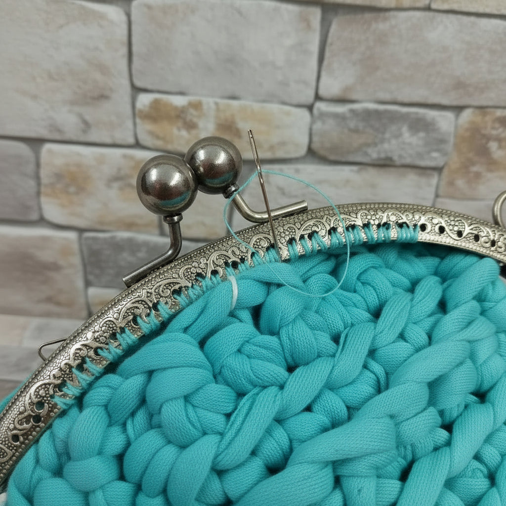 filo cerato per fissare forellini di chiusura clic clac clasp a scatto ottone antico metallo dorato 20 cm per pochette borse da sera all'uncinetto buste cosmetici