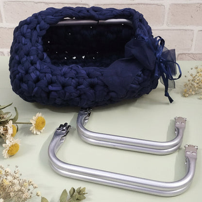cosa realizzare con piccole o grandi chiusura ad arco rettangolare a molla a scomparsa clic clac per clutch bag crochet pochette borse uncinetto da cerimonia in fettuccia