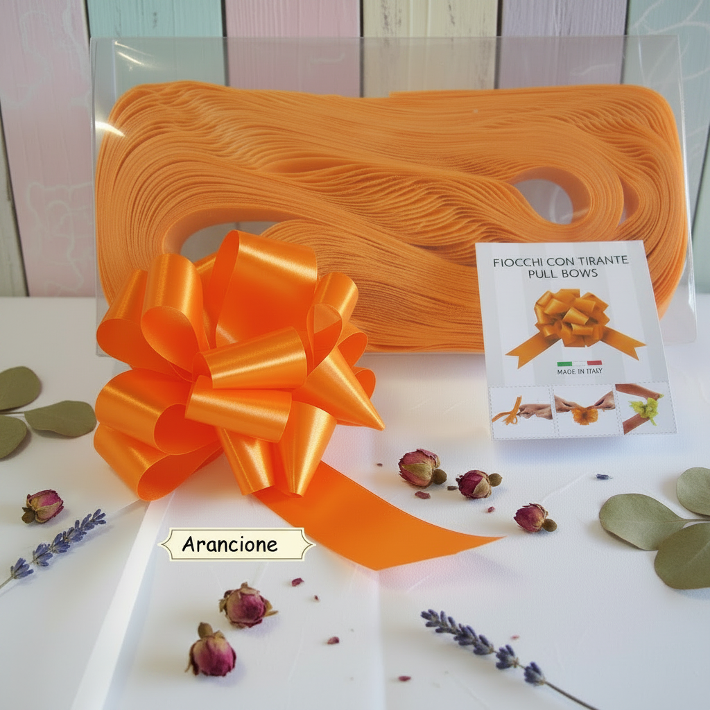 coccarde arancione matrimonio fai da te fiocchi auto sposi invitati addobbi allestimento confettata ad uso packaging vetrinistica comunione battesimo compleanno anniversario