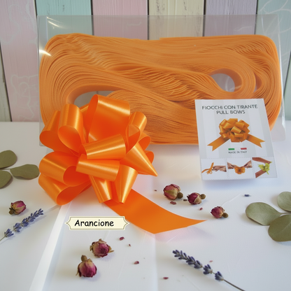 coccarde arancione matrimonio fai da te fiocchi auto sposi invitati addobbi allestimento confettata ad uso packaging vetrinistica comunione battesimo compleanno anniversario