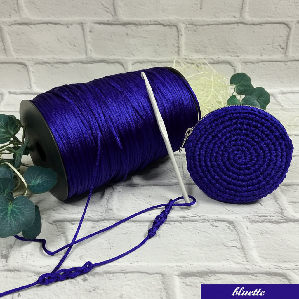 rotoli 700 g 300 metri di bluette coda di topo cordino borse uncinetto satinato sintetico cordoncino 2 mm corda di raso pochette clutch bags borsettine cerimonia