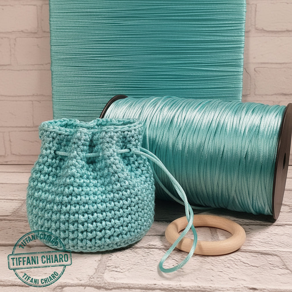 tiffani-chiaro coda di topo cordino borse uncinetto satinato sintetico cordoncino 2 mm corda di raso pochette clutch bags borsettine cerimonia idee fai da te intrecci scoubidou e bigiotteria