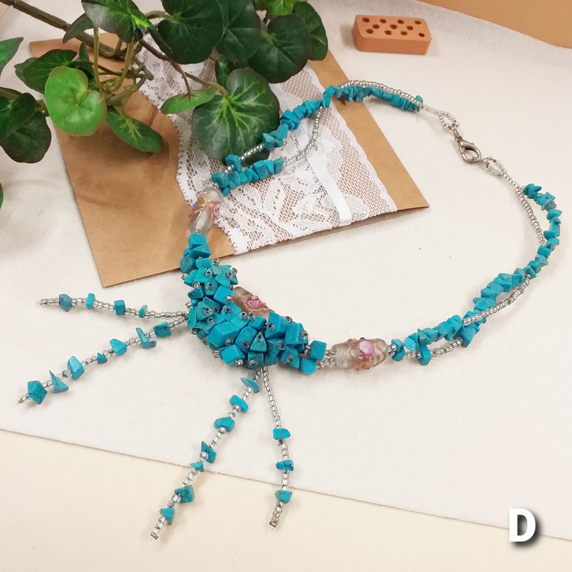 offerta D turchese collane fatte a mano estive con perline particolari veneziane vetro pietre semi-preziose perle di conteria