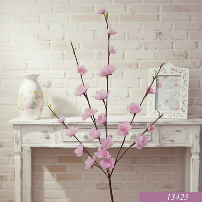 ramo bouquet 50 cm vetrina fiori di pesco finti artificiali rosa chiaro composizione piantina idea fai da te addobbi decorazioni vetrine negozio primavera pasquale centrotavola packaging confezionamento