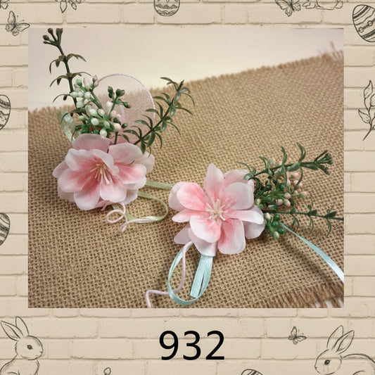 composizioni floreali miste artificiali ulivo fiori di pesco uso per segnaposto pasquale addobbi fai da te hobby creativi packaging confezionamento chiudipacco bomboniere regalini