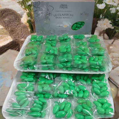 18° compleanno, pensione, nozze di smeraldo anniversario matrimonio colore verde confetti le classiche sposa novella Maxtris per bomboniere fai da te confettata tavolo della festa addobbi decorazioni rustiche