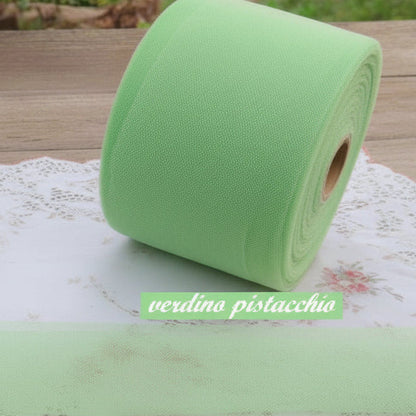 verde salvia scuro verdino pistacchio nastri velo tessuto tulle rotolo metro uso confezionamento pasticceria confetti  bomboniere fai da te cucito creativo hobby decorazioni pasquali fioristi