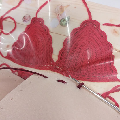 come inserire il filato nei fori delle coppe bikini per costume uncinetto danza classica tutù abito carnevale top estivo da rivestire colore pelle imbottitura lycra 100% poliestere
