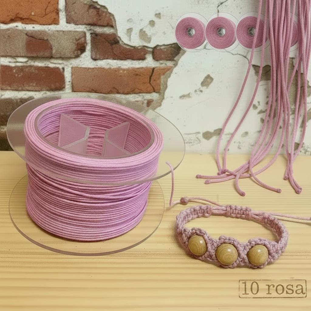 rosa cordino cerato 1 mm filati di corda in cotone uso per bigiotteria collane gioielleria bijoux gioielli uncinetto borse fatte mano creazioni con ciondolo