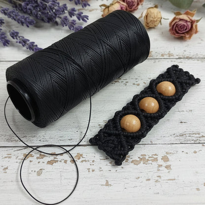 rotolo 200 metri filo sottile cerato cotone 0.80 mm cordino di cordoncino  uso fai da te bijoux di bigiotteria perline collane bracciali dell'amicizia
