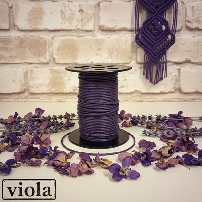 vendita a metro di cordoncino per collane 2 mm cordino di cotone Cerato lavorazione gioielli e Bijoux fai da te di perline o gioielleria bracciali braccialetti macramè colore viola