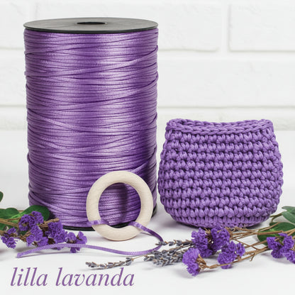 lilla lavanda coda di topo cordino borse uncinetto satinato sintetico cordoncino 2 mm corda di raso pochette clutch bags borsettine cerimonia intrecci scoubidou bigiotteria gioielli