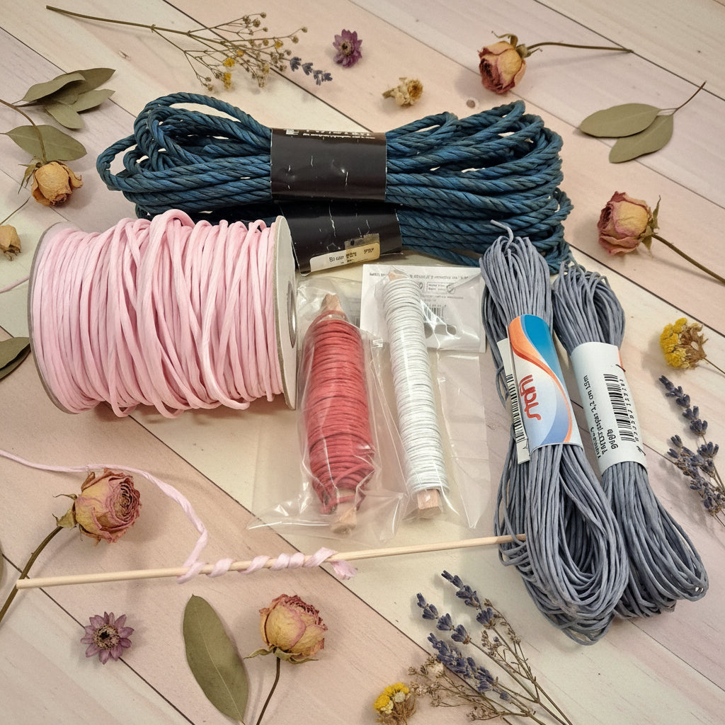 Filo di ferro metallico wire rivestito ricoperto di carta cordoncino colorato rosa rosso bianco anima di metallo modellabile con ferretto vetrina colori uso Hobby creativi corda per decorare lavori fai da te bomboniere