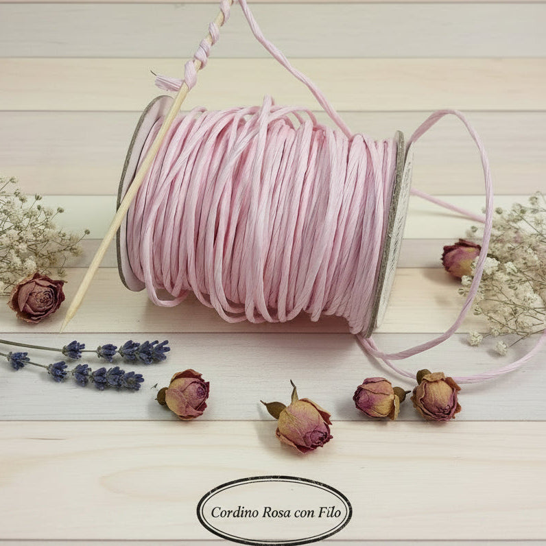 wire rosa filo di ferro metallico rivestito ricoperto di carta cordoncino colorato anima di metallo modellabile con ferretto vetrina colori uso Hobby creativi corda per decorare lavori fai da te bomboniere