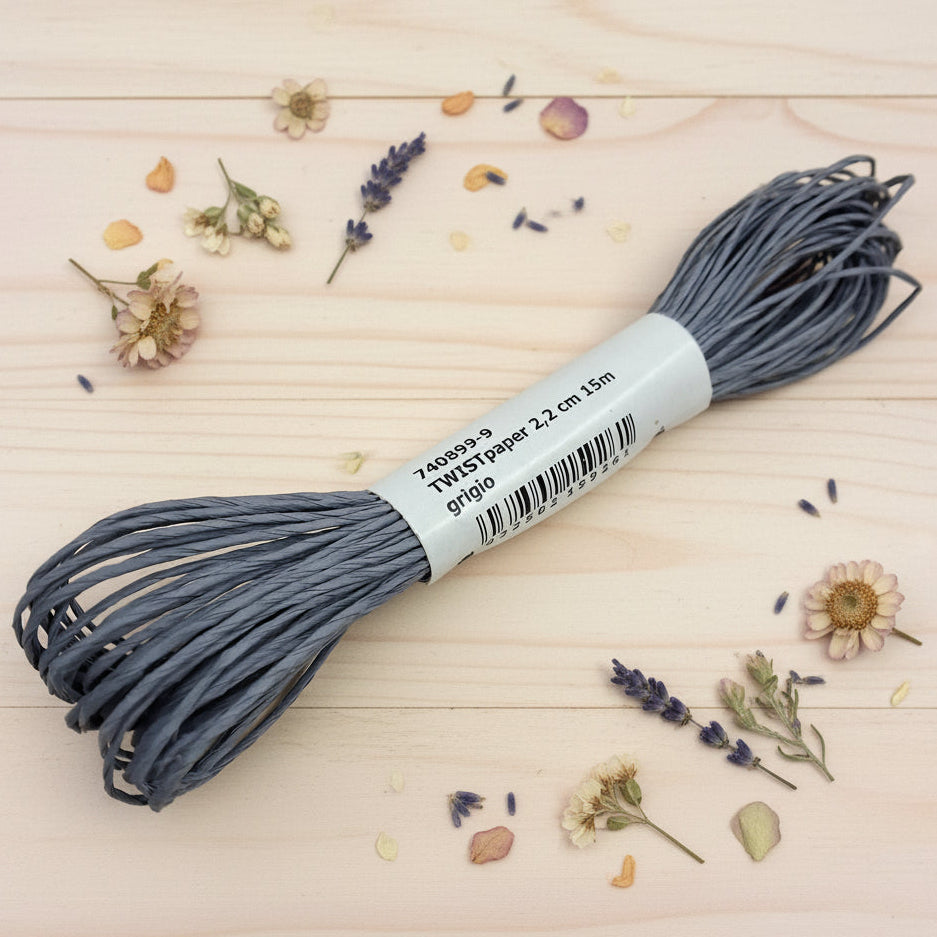 grigio Cordoncino di carta Twist corda fai da te bricolage decorare Hobby creativi lavori bambini fare fiori