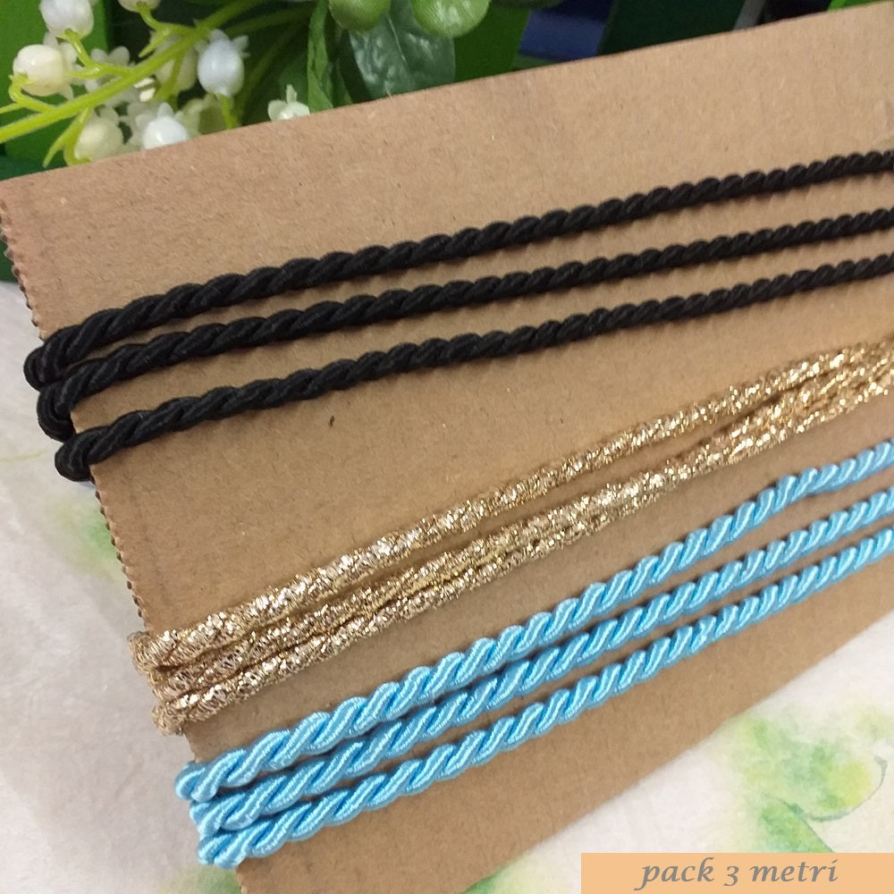 nero oro celeste passamaneria copripunto cordoncino bambole fai da te cucito creativo bordura per hobbistica packaging vetrinistica confezioni regalo bijoux di bigiotteria