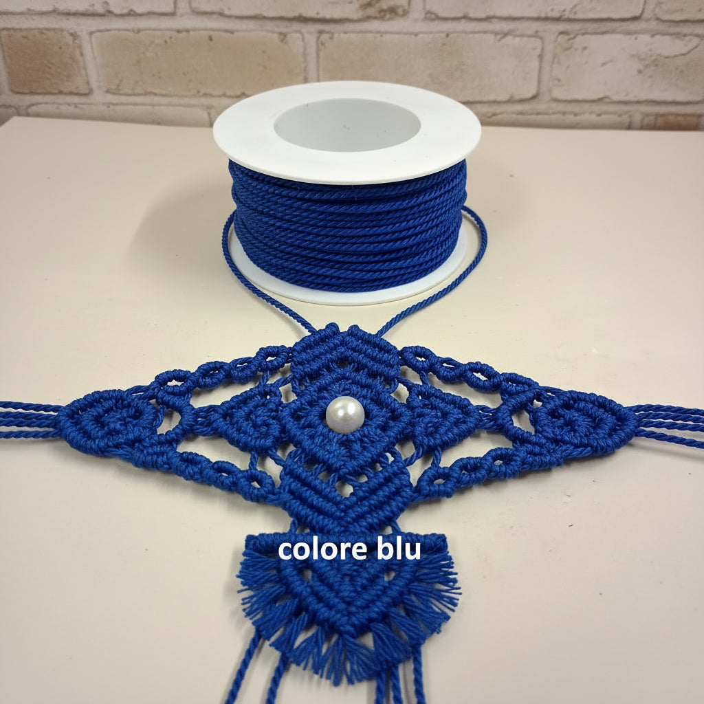 colore blu cordino cordoncino passamaneria copripunto e macramè cucito creativo corda bomboniera finitura bambole di stoffa tappezzeria
