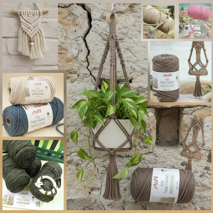 108075 crema panna marrone blu indaco verdone rosa cordino macramè 4 mm filato corda stafil cordy cotone intrecciato cordoncino per tende borse nodi marinari spago uso lavorazione a mano uncinetto portapiante borse appendino da parete