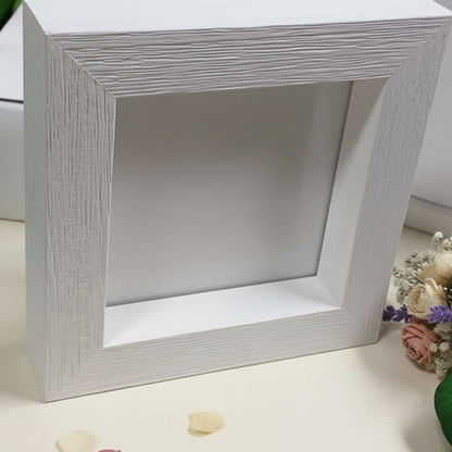 packaging scatola davanti dietro cornice portafotografie legno shabby bianca quadretto quadrato made in italy artigianale uso bomboniera articoli regalo natale souvenir ricordini