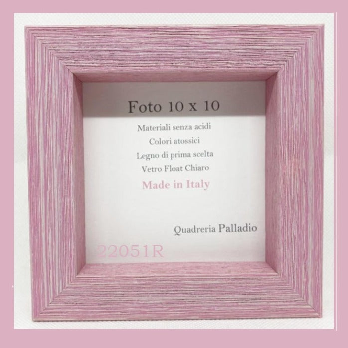 rosa femminuccia bimba legno shabby cornice portafoto Italian bomboniere Battesimo babyshower bebè bimba femminuccia Quadreria Palladio made in Italy