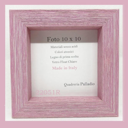 rosa femminuccia bimba legno shabby cornice portafoto Italian bomboniere Battesimo babyshower bebè bimba femminuccia Quadreria Palladio made in Italy