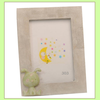 cane verde legno shabby cornice portafoto Italian bomboniere Battesimo babyshower bebè bimbi
