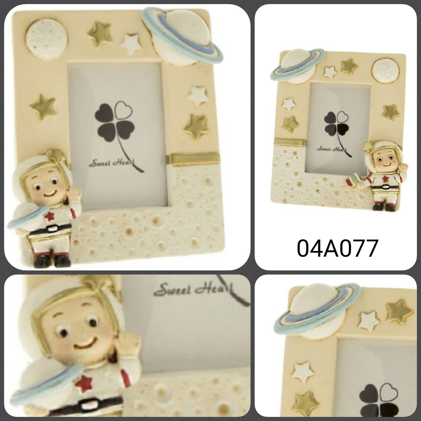 beige panna astro space portafoto bomboniere Battesimo cornici bimbi nascita babyshower maschietto bebè bimba femminuccia