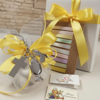 Croce sacchetti Comunione Cresima bimba bambino bomboniere religiose