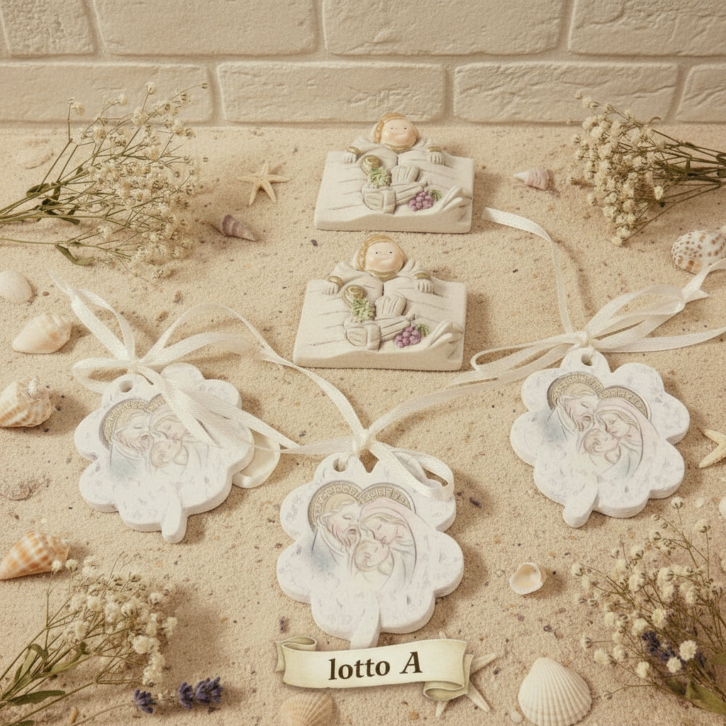 icona Mitria Sacra Famiglia uva spighe Vangelo Cresima Comunione fine serie oggetti religiosi sacri simboli stock bomboniere offerte icone Santo Giorno