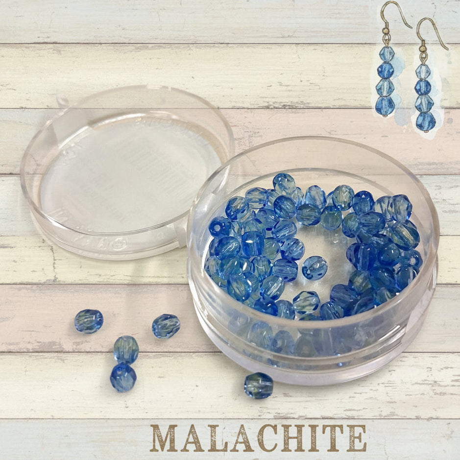 malachite mezzi cristalli perline collane e bigiotteria offerta perle 4 mm sfaccettate uso tessitura intreccio uncinetto orecchini portachiavi animaletti