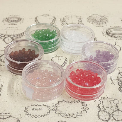 rosa quarzo ambra marrone cristallo rosso acquamarina smeraldo lilla ametista mezzi cristalli sfaccettati perline collane e bigiotteria offerta perle 4 mm uso intreccio tessitura animaletti orecchini
