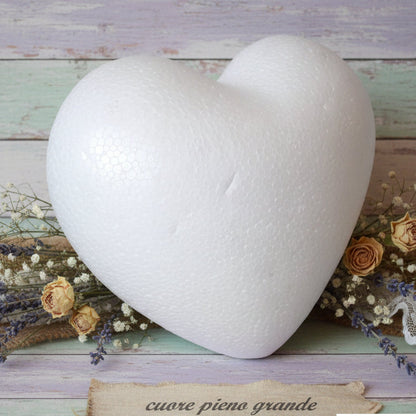 forme polistirolo cuore da decorare rivestire colorare decoupage dipingere per addobbi san valentino festa mamma decorazioni Natale uso albero natalizio