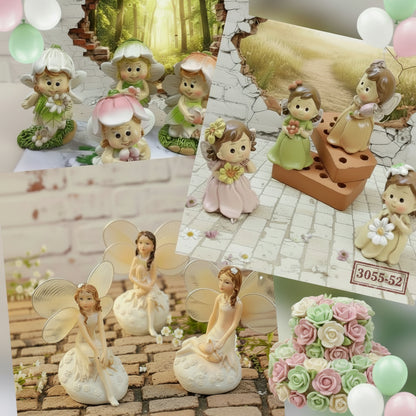 elfi e fatine dei fiori del bosco statuine decorative da collezione per regali ricordini bomboniere fai da te