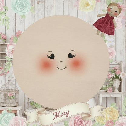 Mery occhi cuoricini bambole di pezza grandi fai da te cucito creativo faccine maglina misto lycra 16 cm pannello per creare pigotte di stoffa tessuto capelli lana vestina cotonina ambiente shabby primavera