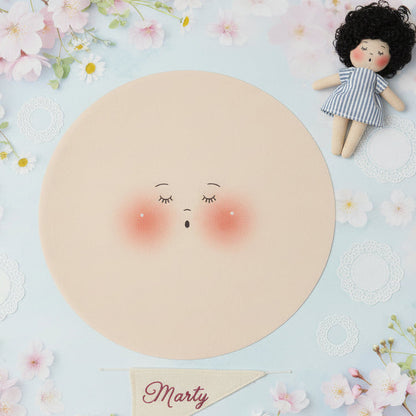 Marty bambole di pezza grandi fai da te cucito creativo faccine maglina misto lycra 16 cm pannello per creare pigotte di stoffa tessuto capelli lana vestina cotonina ambiente shabby primavera