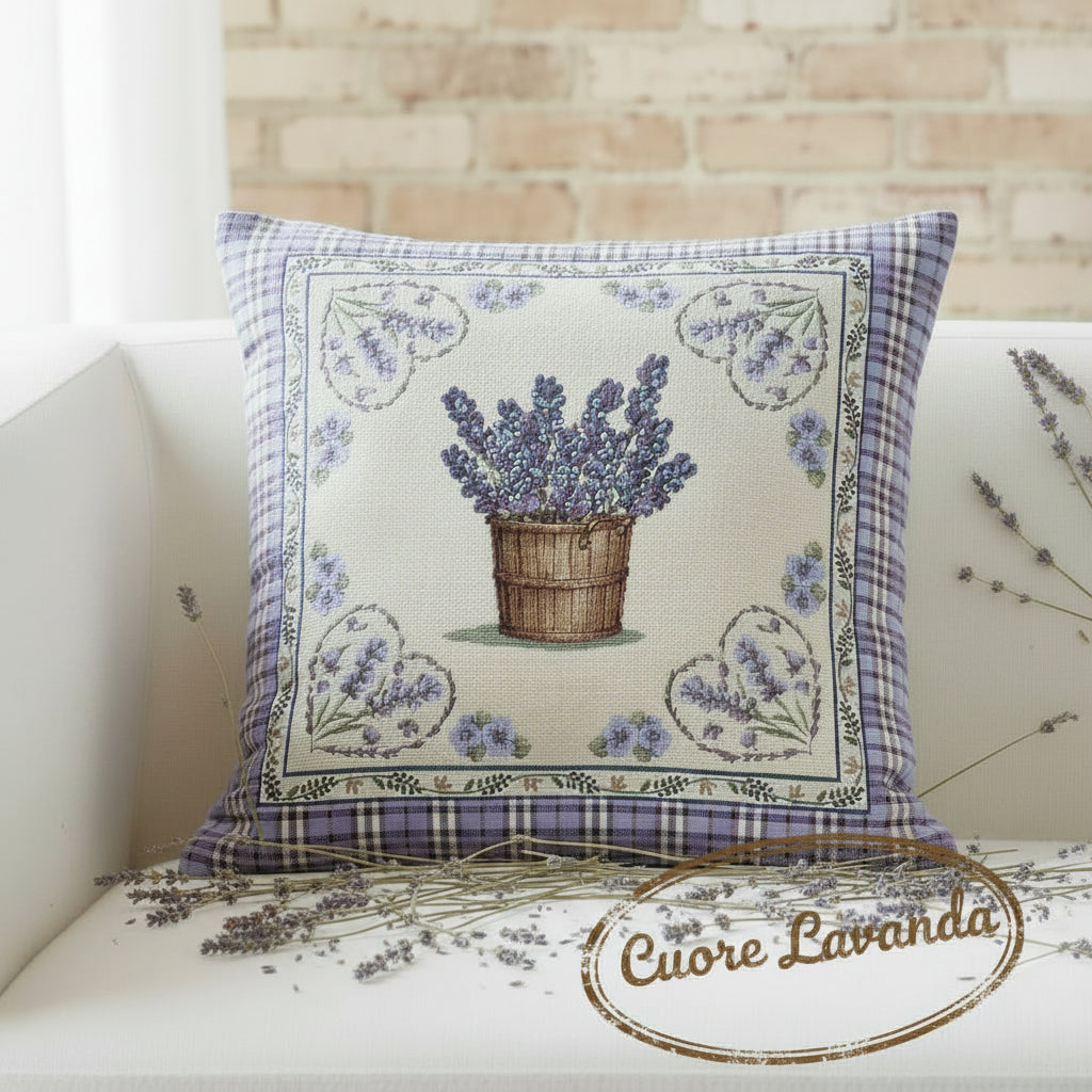 tessuto lavanda azzurro lilla scozzese stoffa tinta unita tela disegnata stampata idea regalo cucina cuscino federa