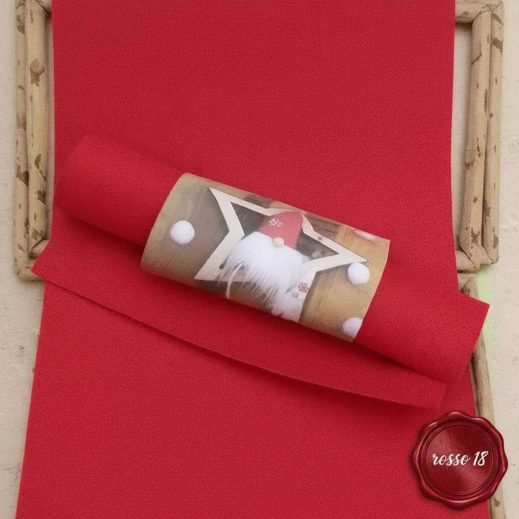 foglio feltro spessore 2 mm colori rosso uso fai da te fiori stelle natalizie botanica agrifoglio vischio cappello babbo gnomo natale fuoriporta di pannolenci