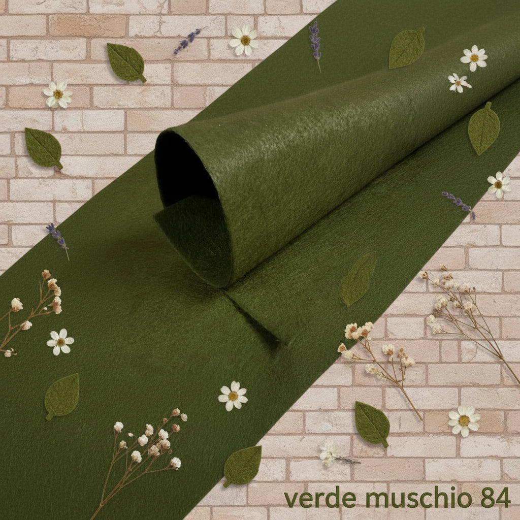 verde muschio 84 feltro colorato 3 mm cucito creativo foglio tessuto 50 x 70 stafil marianne hobby ad uso fai da te bambole decorazioni natalizie rametto foglie fustellato con bigshot presepe vetrinistica hobbistica albero balocchi