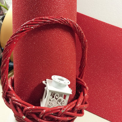 rosso feltro glitterato con brillantini spessore rigido duro 3 mm adatto per fai da te lanterne con fustella fiori decorazioni addobbi pasqua natale