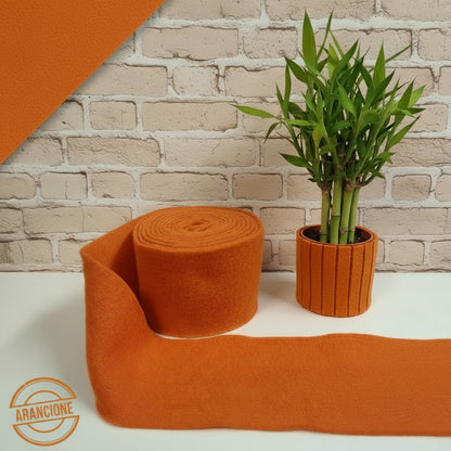idea coprivaso con nastro di feltro lana cotta panno da infeltrire per decorazioni addobbi arancione