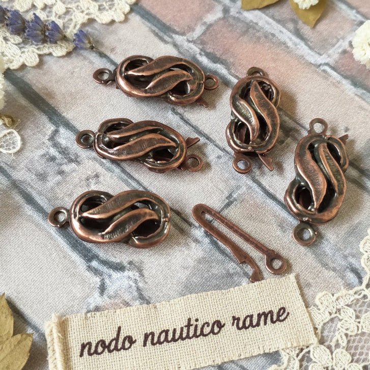 nodo nautico fermagli ganci kit minuterie metalliche rame chiusure fili cordoncino cordini collane bracciali