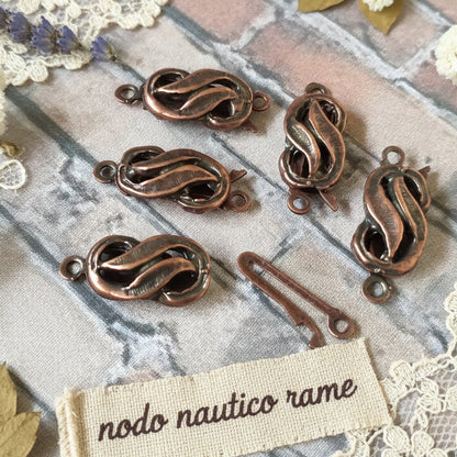 nodo nautico fermagli ganci kit minuterie metalliche rame chiusure fili cordoncino cordini collane bracciali