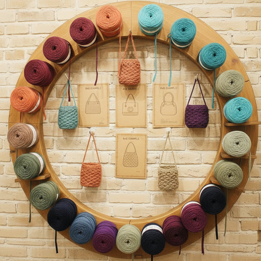 119927 e 119911 stafil t-shirt garn stretch yarn fettuccia elasticizzata maglina cotone noodles per uncinetto borse crochet bags clutch cestini tappeti cuscini collane braccialetti ceste porta enfant scaldacollo pasquale colori verde blu viola turchese mattone terracotta