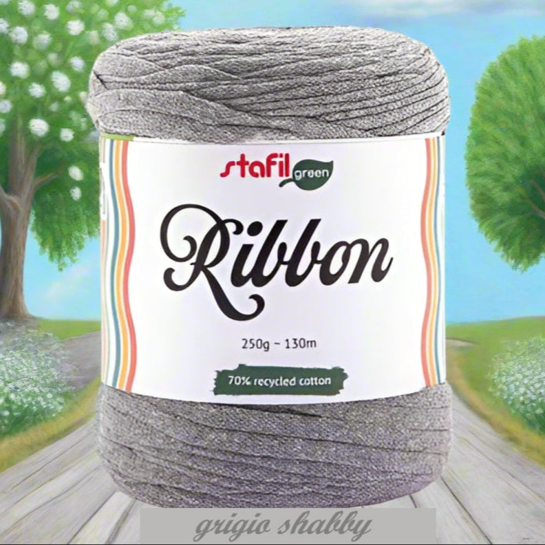 grigio shabby corda vuota tubolare piatta ribbon nastro stafil green 250 g 130 m cotone riciclato fettuccia borse uncinetto uso pochette clutch bags crochet cestini confezioni regalo pasquali