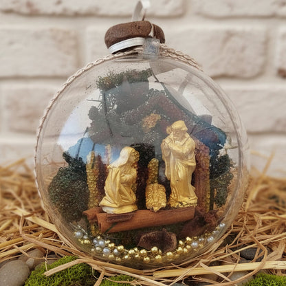 idea fai da te con statuine mini Presepe Natività 3 cm Gesù Giuseppe Maria Madonna stella cometa statuette bianche da decorare colorare tempere acriliche dorate cannella pino abete  per vetrina Natale albero